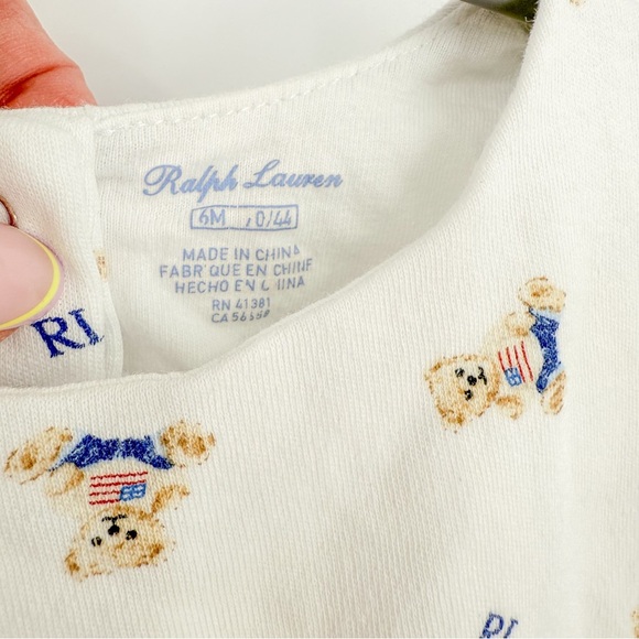 Ralph Lauren White One Piece with Built-in Footies - Picture 2 of 3